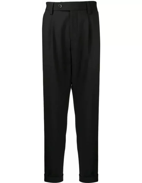 BOSS Cropped slim-cut trousers Black