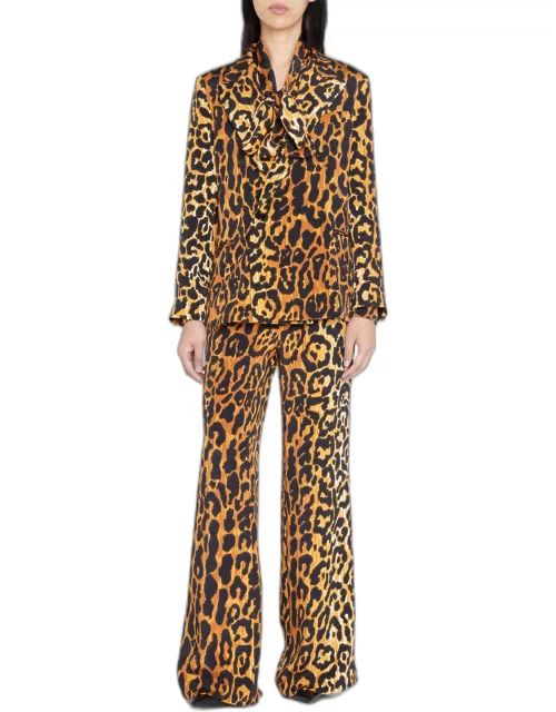 Leopard Double-Breasted Jacket