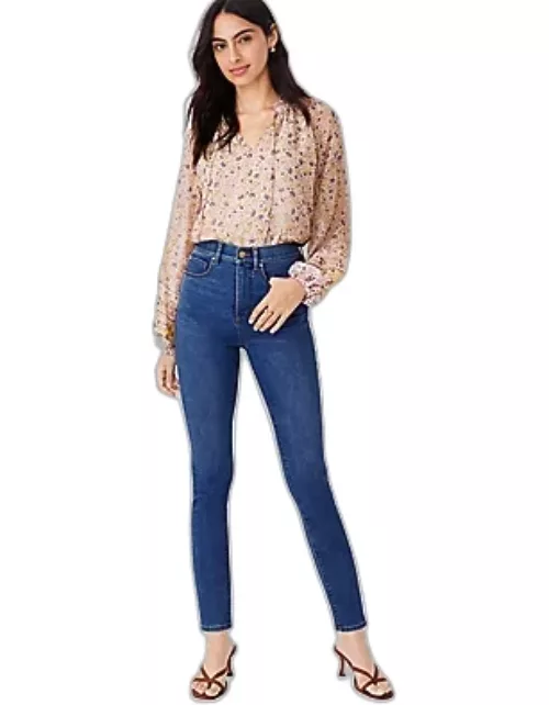 Ann Taylor Tall Sculpting Pocket Highest Rise Skinny Jeans in Classic Mid Wash