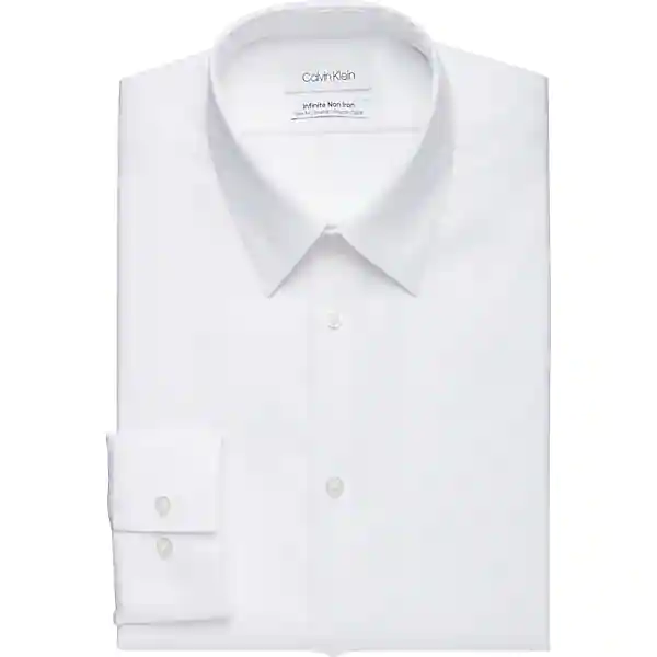 Calvin Klein Big & Tall Men's Infinite Non-Iron Slim Fit Point Collar Dress Shirt White
