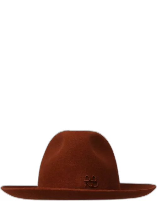 RUSLAN BAGINSKIY Terracotta Wool Felt Fedora Hat