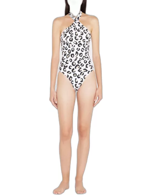 Leopard One-Piece Backless Swimsuit