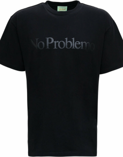 Aries Black No Problemo T-shirt In Jersey Man