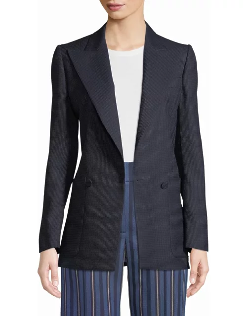 Leamington Pindot Wool Single-Button Jacket