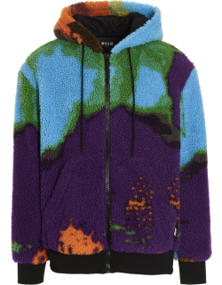 MSGM Multicolor Teddy Hooded Jacket