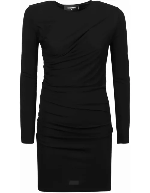 Dsquared2 Ruched Long Sleeve Mini Dres