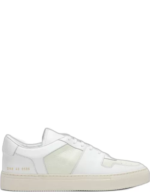 White leather low top sneaker