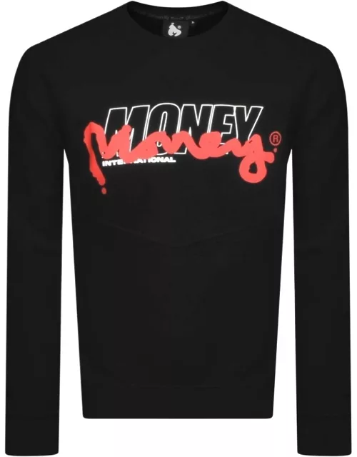 Money Crew Neck Logo Sweatshirt Black