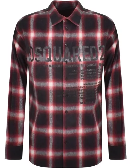 DSQUARED2 Checked Long Sleeve Shirt Red
