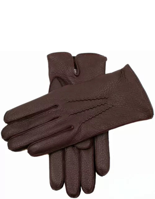 Dents Men's Cashmere Lined Deerskin Leather Gloves In Bark