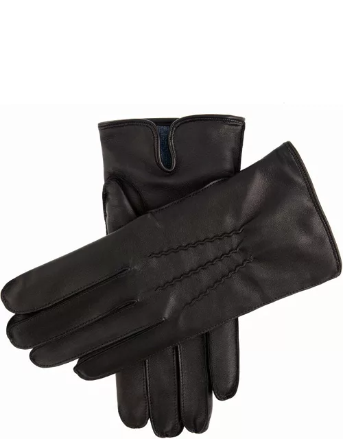 Dents Men's Camel Hair Lined Leather Gloves In Black (Garnet)
