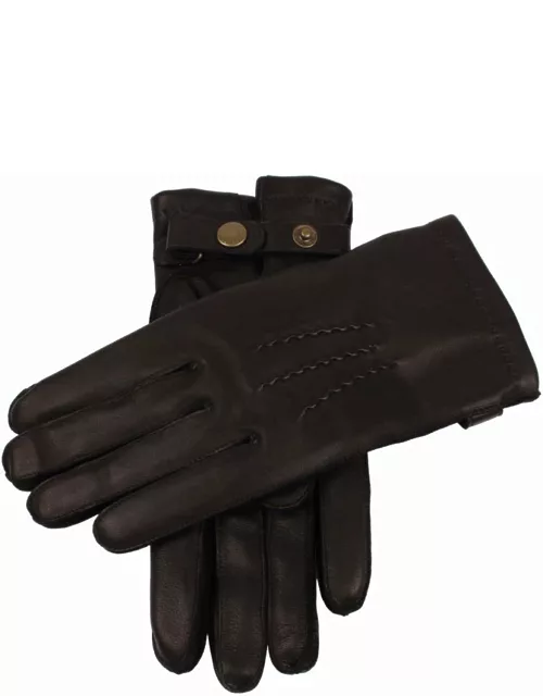 Dents Men's Cashmere Lined Leather Gloves In Black (Beige)