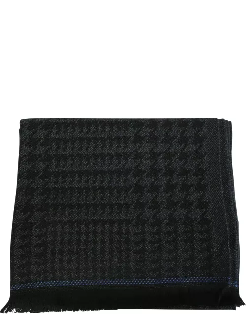 Kiton Houndstooth Patterned Scarf