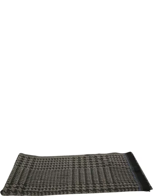 Kiton Houndstooth Patterned Scarf