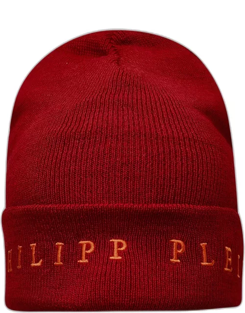 PHILIPP PLEIN Wool Blend Red Beanie