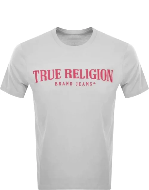 True Religion Arch Logo T Shirt Grey