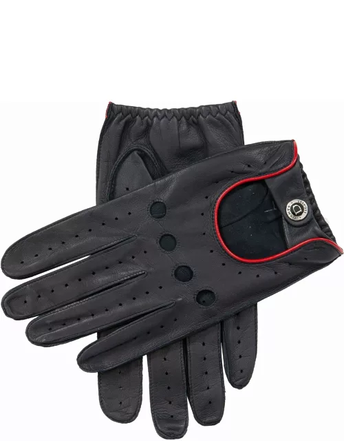 Dents Men'S Heritage Unlined Leather Driving Gloves In Navy/red