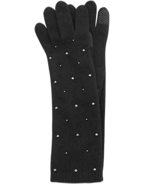 Long Studded Cashmere Tech Glove