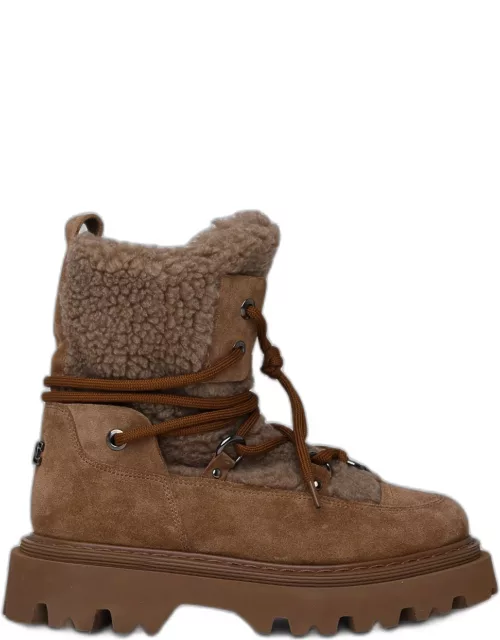 CASADEI Brown Wool And Suede Dolomiti Ankle Boot