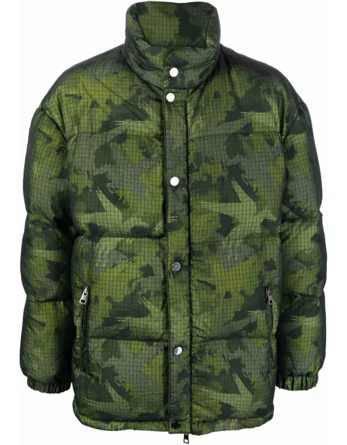 Etro Fern Green Camouflage Padded Jacket