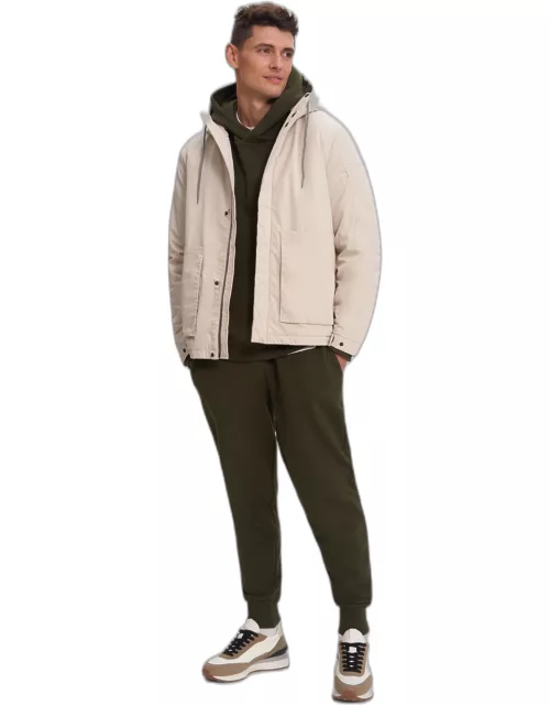 Trent Men&#39;s Short Length Jacket With Fixed Hood