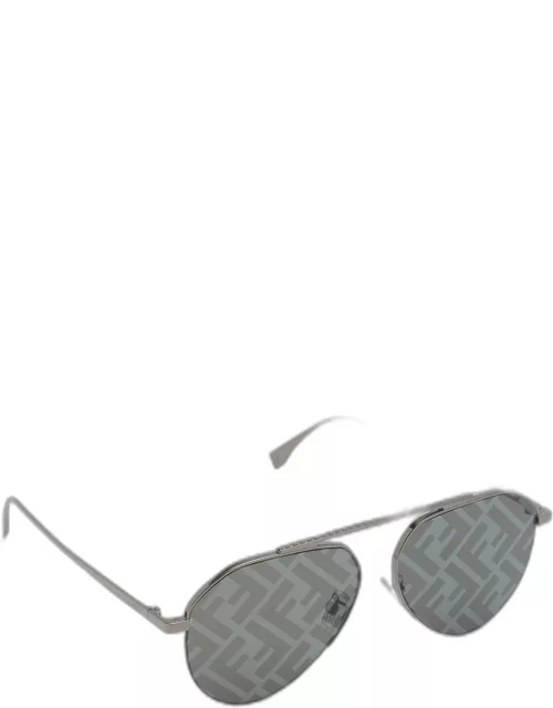 Men's Monogram Lens Metal Aviator Sunglasse