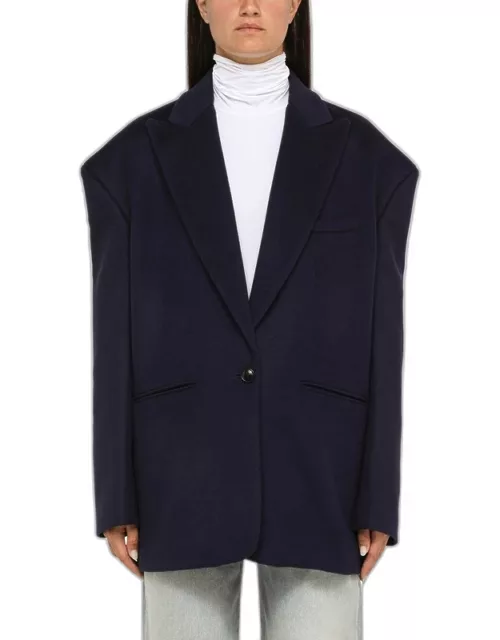 Blue wool single-breasted blazer