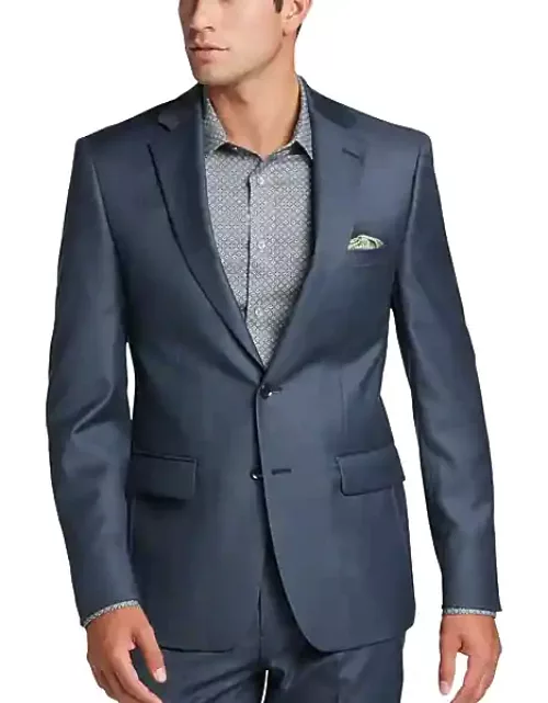 Calvin Klein Slim Fit Men's Suit Separates Jacket Blue Sharkskin