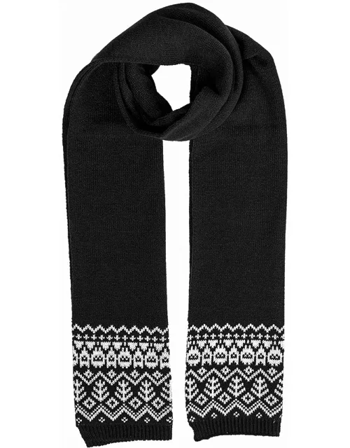Dents Women'S Fair Isle Knitted Scarf In Black