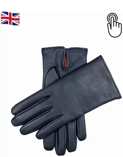 Dents Men's Cashmere Lined Touchscreen Leather Gloves In Navy