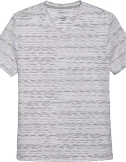 Awearness Kenneth Cole Men's Modern Fit V-Neck T-Shirt White Space Dye Stripe