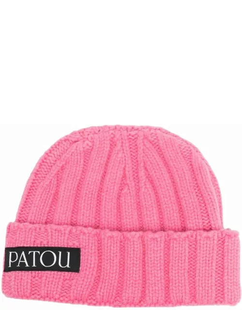 Patou Pink Wool And Cashmere Beanie