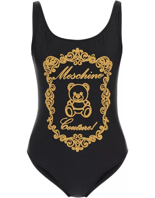 MOSCHINO EMBROIDERED ONE-PIECE SWIMSUIT