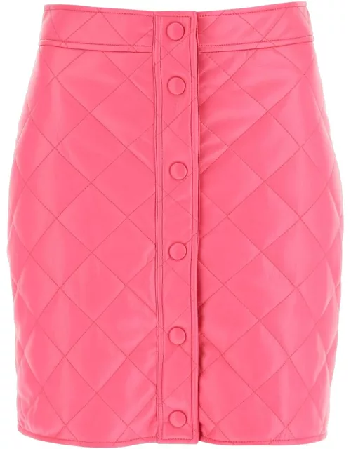MSGM QUILTED FAUX LEATHER MINI SKIRT