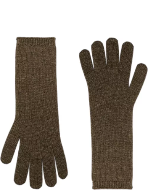 Brown wool and cashmere glove