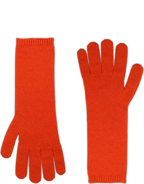 Orange wool and cashmere glove