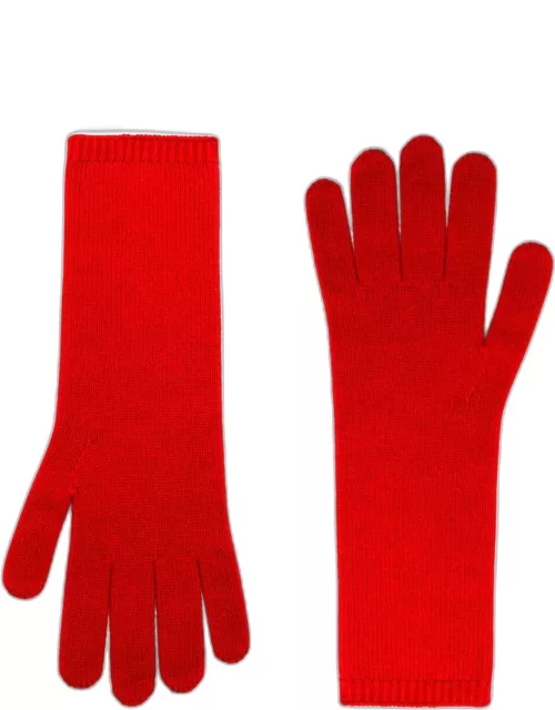 Red wool and cashmere glove