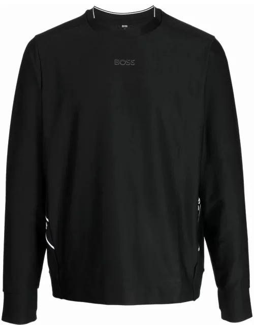 BOSS Logo-print crew neck sweatshirt Black