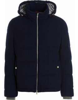 Brunello Cucinelli Hooded Ribbed Puffer Jacket