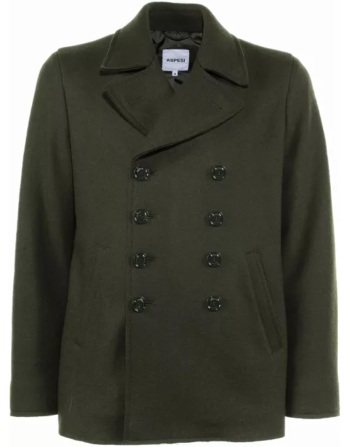 Aspesi Double-breasted Coat With Button