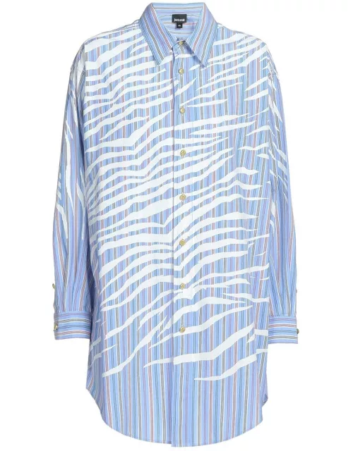Just Cavalli Tiger Printed Long-sleeved Shirt