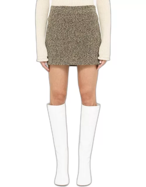 Black speckled mini skirt in a wool blend