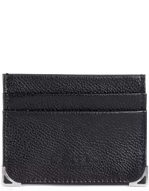 Dents Heritage Double-Sided Pebble Grain Leather Card Holder In Black