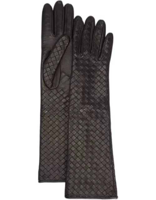 Woven Leather & Silk Glove