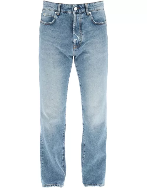 MSGM DISTRESSED JEANS WITH MICRO LOGO