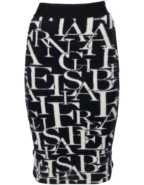 Elisabetta Franchi All-over Lettering Detail Knit Skirt