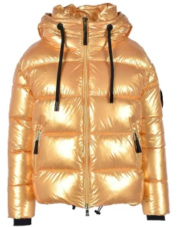 Philipp Plein Womens Gold Padded Jacket