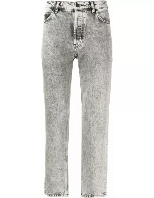 HUGO Slim-fit Acid Washed Jeans Grey