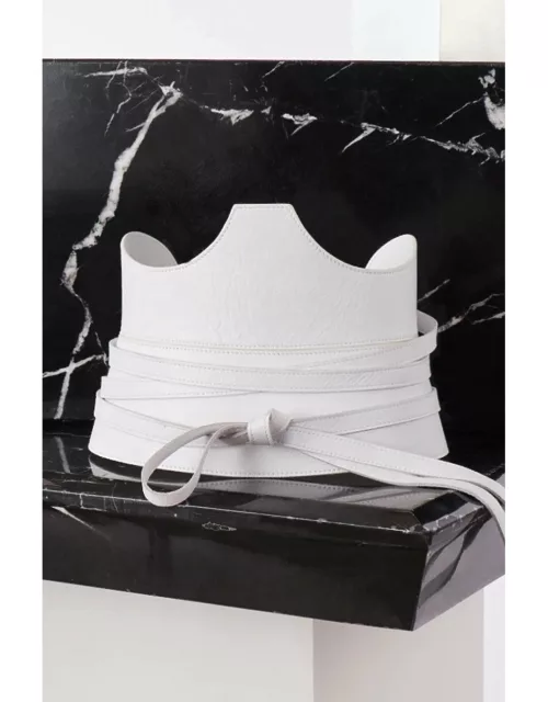 Cut Out Corset Belt - Ice White