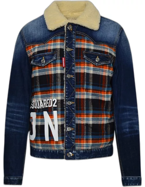 DSQUARED2 Be Icon Blue Cotton Jacket